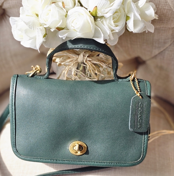 Coach Handbags - Vintage Coach Casino Crossbody Shoulder Bag Purse # 9924 ( Jade )